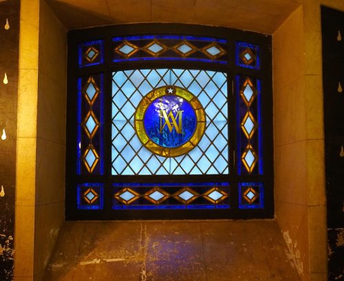 Window with Marie Antoinette Initials 